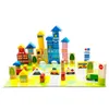 Nouveau 62 pièces images de dessins animés en couleur de sécurité scène de trafic urbain blocs de construction en bois jouet cadeau d'anniversaire et de Noël pour enfants avec boîte