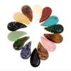 New Trendy Semi-precious Random Natural Healing Point Chakra Reiki Quartz Stone Carved Feather Angel Wing Figurine Top Drilled Craft Pendant