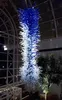 Candeeiros Contemporâneos Preto LED Barra de Luzes 64 Polegadas Lustre de Vidro Soprado à Mão Iluminações Candelabros de Cadeia