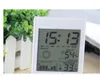 ファッション屋内HTC-2S高精度3.4 "LCD電子湿度計温度計W /カレンダー目の目覚まし時計ブラックホワイト