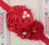 Headband Hair Accessories 8 Colors Fashion Flash Hand Sewn Flowers Lace Ribbon Baby Elastic Headband Headdress YH399