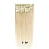 DHL Silky Straight Indian Remy Clip-in-Echthaarverlängerungen in der Farbe Schwarz, Braun, Blond. Schnelle Lieferung5392481