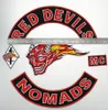 Red Devils Stickerei Biker Nähen Vorstellungen Flecken Eisen auf Jacke Motorrad Großgröße Sets 40 cm breiter benutzerdefinierter Patch