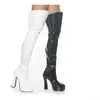 12CM High Height Sex boots Women Heels Round Top Chunky Heel platform Over-the-Knee Boots No.150-30