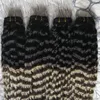 Pacotes de Tecer Cabelo grisalho 4 PCS Brasileiro Do Cabelo Virgem Encaracolado Trama Duplo T1B / Cinza ombre cabelo brasileiro 400g