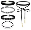 10st/parti handgjorda vintage outus blommor choker halsband set stretch sammet klassisk gotisk tatuering spets choker halsband gratis frakt