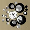 Wholesale-モダンなデザインDIY 3Dミラー壁時計ステッカー取り外し可能な壁ウォッチアートホームオフィスの装飾
