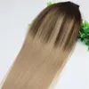 # 4 # 18 Fita de trama de pele em extensões de cabelo humano PU Fita de cabelo 40 peças 100 gramas Balayage Ombré Cor de cabelo Loiro cinza Destaques