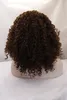 High density Hair Wig Dark Brown kinky curly Synthetic lace front wig for Black Women Cheap Short Curly Wigs Afro Kinky Curl Synth299v