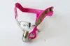 Modelo masculino-T Plus Dispositivo de cinturón rosa de acero inoxidable ajustable Jaula para pene completamente cerrada con orificio para orinar BDSM + Plug Sex Toy9426374