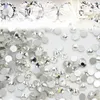 1440 stks / partij Nail Art Glitter Steentjes Wit Crystal Clear Fastback DIY Tips Sticker Kralen Nail Jewelry Accessoire