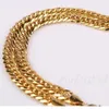 Collana da uomo in oro giallo 24 carati di alta qualità Collana con catena a cordolo cubano massiccio 23 6 11mm Anni consecutivi di s champi289l