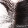 Virgin Brésilien Droite Soik Base de soie Fermeture de la dentelle Straight Humain Hair Fermeture Blanchiment Nœuds GrealeRemy Factory Free / Milieu / 3 Partie