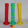 2pcs silicone water pipes silicone bong with glass accessories mix color silicon oil rig glass water pipe