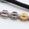 DORAPANG 100% 925 Sterling Silver Rose Gold & Gold Charms Vintage Charm Fit European Style Bracelets DIY Loose Charm For Women Gift