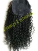 22 дюймов афро мода кудрявый вьющиеся хвост клип в высокой Реми 100% человеческих волос шнурок хвостики прически для черных женщин