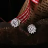 Orecchini a corona femminile Vecalon 2ct Diamond Cz 925 Sterling silver Orecchini a bottone da sposa per gioielli da donna