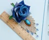 جميل الأعلى اليدوية الأزرق روز بروش تسمية دبوس النساء الرجال اكسسوارات لحفل زفاف الديكور ، هدية ، الحياة اليومية والعمل