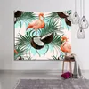 Tropischer Tenture-Flamingo-Wandteppich, Dschungelpflanze, Blätter, Wandbehang, Dekoration, bedruckter Polyesterstoff, Wildtier-Hintergrundkunst