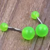 Kroppsmycken B14 100pcslot Mixed 6 Color 14G Plastic Belly Banana Ringnavel Button Ring Body Piercing Smycken Glow In Dark6857542