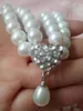 Feiner Perlenschmuck 17 „18“ 8-9mm Natur Südsees weiß perfekt runde Perle Halskette 925silver Spange