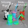 Roken Siliconen Waterpijp Hookah Bong DAB RIGS Silicon Bongs + Clear 4mm Dikte 14mm Mannelijke Quartz Banger Gratis DHL