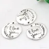 Hot ! 100pcs Antique Silver Alloy I Love You To The Moon & Back Charms DIY Jewelry 19 x 20mm