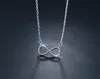 CZ Stone Choker Charm Collier Pour Femmes Filles Argent Plaqué Or Infinity Pendentif Colliers Bijoux NC-208254K