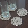 Ücretsiz kargo tığ Doily masa örtüsü 10 cm El Yapımı Tığ Işi Çiçek pamuk Danteller kupası mat kupa ped 20 adet / grup