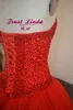 赤いウェディングドレス2017トルコボールガウンカントリーウエスタンウェッジ雑草ブライダル花嫁のドレスウェディングガウンローブデマージュ