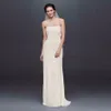 Allover Beaded Lace Sheath Gown with Empire Waist Wedding Dresses Strapless Open Back Lace Designer Sleeveless Bridal Gowns S8551