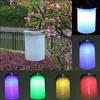 Solar Flood Lights Power Hangende cilinder Lantaarns LED Landschap Garden Patio Holiday Light Lampen buiten waterdicht