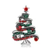 Spille per albero di Natale con strass classico Lega placcata oro antico Spilla da donna Spilla per gioielli Accessori per decorazioni natalizie