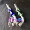 Beautiful color point curved pot glass bongs accessories glass hookah, water pipe smoke