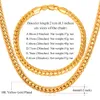 18quot32quot Catena da uomo in oro 18 carati placcato oro reale Collana con catena di grano Bracciale Set di gioielli Hip Hop1070667269t