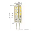 عالية الطاقة بقيادة مصباح G4 24LED SMD 3014 3W الأبيض البارد / الدافئة الأبيض 3014 smd الصمام الكريستال مصباح الذرة بقعة ضوء dc 12 فولت