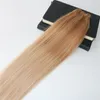 Wholesaleブラジルのオムバー人間の髪の毛深い緯糸ハイライトヘアウィーブスリックストレート100％未処理のバラake髪バンドル拡張