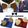 패션 우드 Bowtie 및 Hankerchief 20 스타일 핸드백 빈티지 전통적인 Bowknot 비즈니스 나비 넥타이 12 * 6cm를 설정 성인을위한