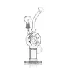 Scientific Glass Oil Rig 10mm Honeycomb to Donut Perc Dab Rig Joint Type 14mm Male Joint Height 7 Inches ES-GB-004