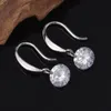 2015 nuevo diseño 925 sterling swiss CZ diamante gota pendientes joyería de moda hermosa boda/regalo de compromiso envío gratis