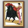 Pintura de decoración del hogar diy de torero español, lienzo impreso con cuentas de 11CT DMC, kits de punto de cruz, juego de costura de 14CT