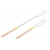 Camping Campfire corn Hot Dog Telescoping Barbecue Roasting Fork Sticks Skewers BBQ forks random color