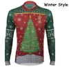 2022 Ugly Christmas Winter Cycling Jersey Thermal Fleece Bike Clothing Mtb Jersey Long Ropa Ciclismo Invierno Hombre Maillot269V