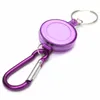 Mini Badge Spridare Carabiner Recoil Retractable Reel Rem Belt Nyckelringar Praktisk Multicolor Clip Key Rings Card Key Holder Gratis frakt