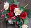 Ny Ankomst Elegant Oljemålning Stil Konstgjorda Rose Silk Blommor 10 Blomhuvud Blommor Bröllop Garden Decor DIY Dekoration