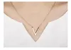 Högkvalitativ Rose Gold Färgpläterad Rostfritt Stål Inledande Brev V Halsband För Kvinnor Klassisk Design Smycken För Kvinnor