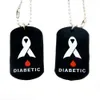 1PC collier d'étiquette de chien en silicone diabétique avec chaîne à billes de 24 pouces adapté aux patients diabétiques à porter au quotidien
