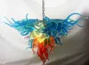 Modern Rainbow Hand Blown Glass Chandelier Mosaic Glass Pendant Light LED Bulbs Drop Shape Glass Pendant Chandelier Lighting