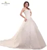 2017 Real Photo Sweetheart Vintage Spitze Ballkleid Brautkleider Organza Applikationen Perlen Günstige Lace Up Plus Size Brautkleider BM33