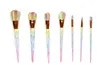 7pc Diamond Mermaid Makeup Brushes Kit Dazzle Glitter Foundation Brush Set Rainbow Color Synthetic Hair Powder Eyebrow Lip Brush